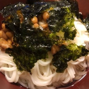 納豆わさびそうめん